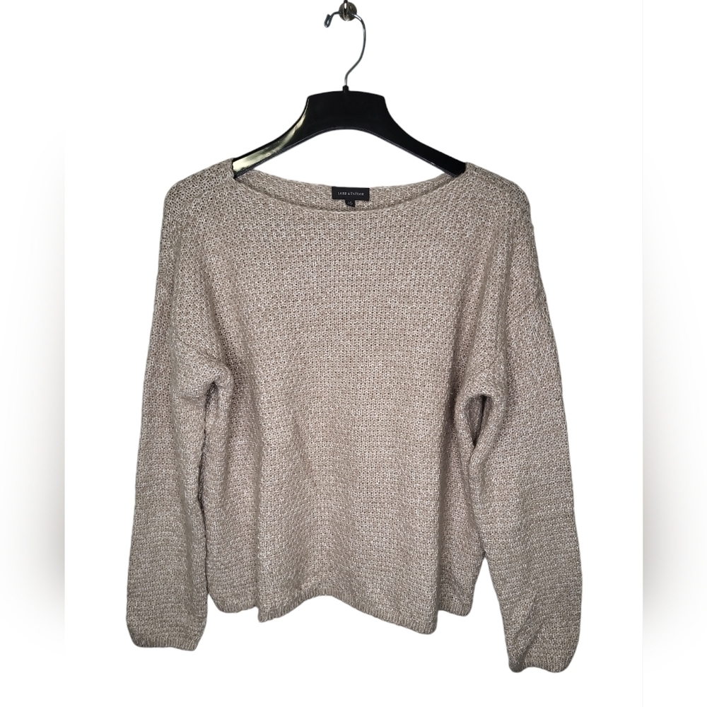 Lord & Taylor Women's Sweater Size L Pull Over Beige Boxy